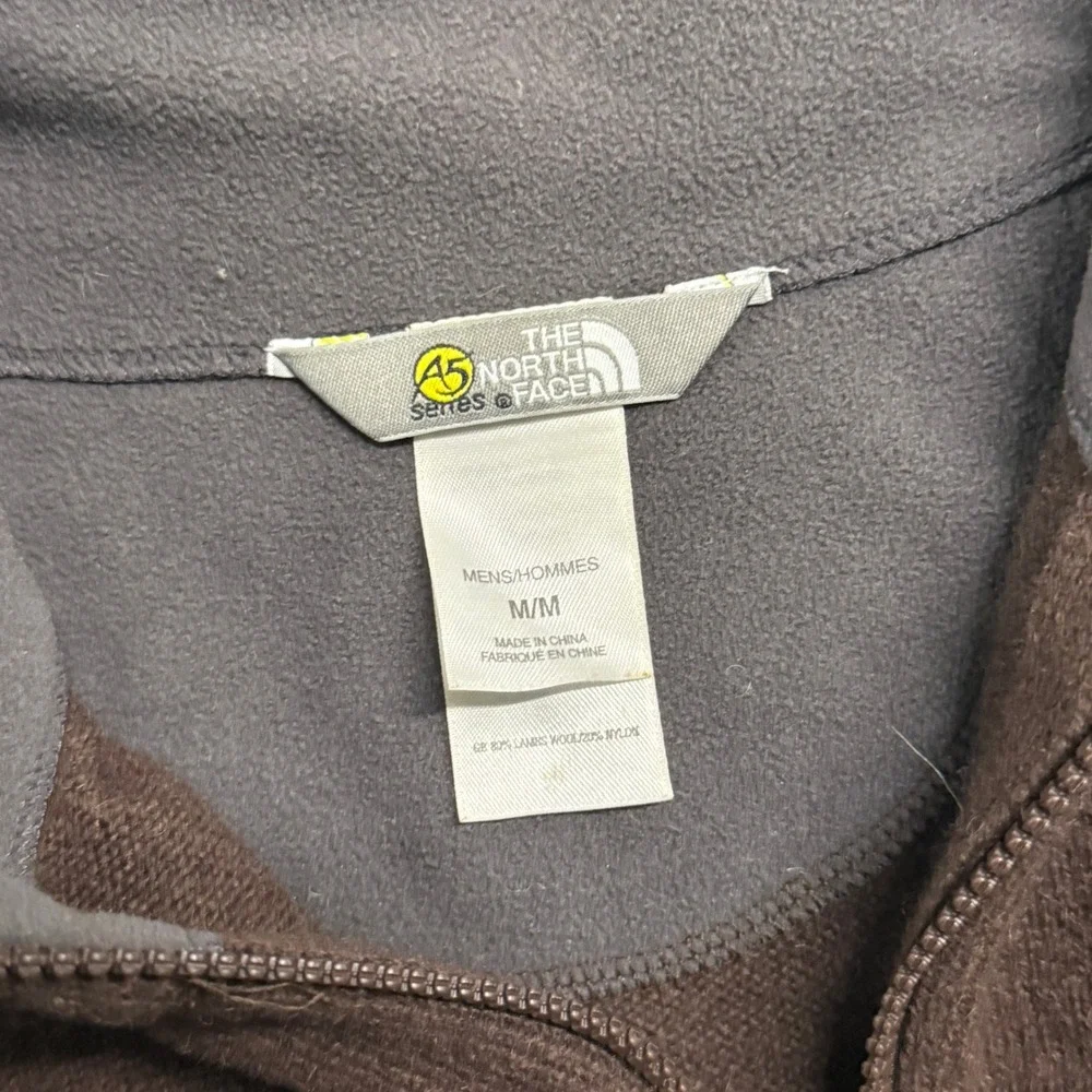 The North Face A5 Series Mens Brown Lambswool‎ Blend Quarter Zip Sweater Medium